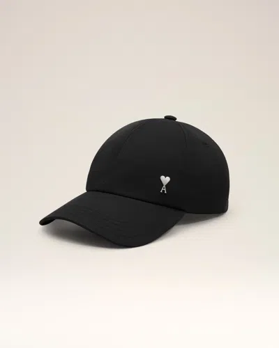 Ami Alexandre Mattiussi Black Twill Ami De Coeur Stud Cap Black