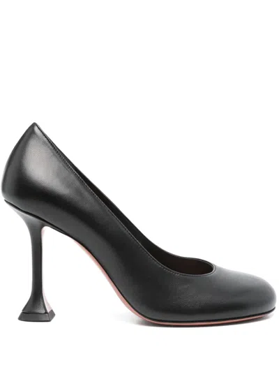 Amina Muaddi Iris 95 Nappa Leather Pumps In Black