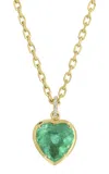 Anita Ko 18k Yellow Gold Bezeled Colombian Heart Emerald Pendant With Diamond Bail In Green