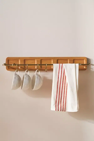Anthropologie Elle Oak Wood Kitchen Rail In Neutral