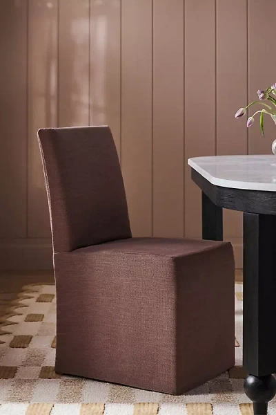 Anthropologie Savannah Performance Slipcover Dining Chair In Brown