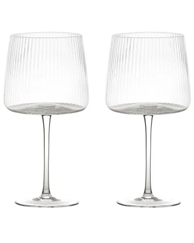 Anton Studio Designs Set Of 2 Empire Clear Gin Glasses In Orange
