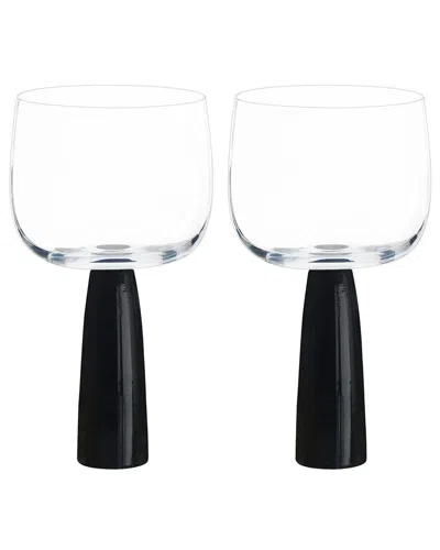 Anton Studio Designs Set Of 2 Oslo Gin Glasses In Black