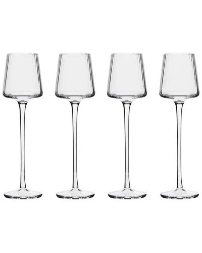 Anton Studio Designs Set Of 4 Empire Clear Cordial Glasses In Transparent