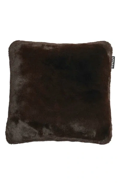 Apparis Brenn Faux Fur Pillowcase In Espresso