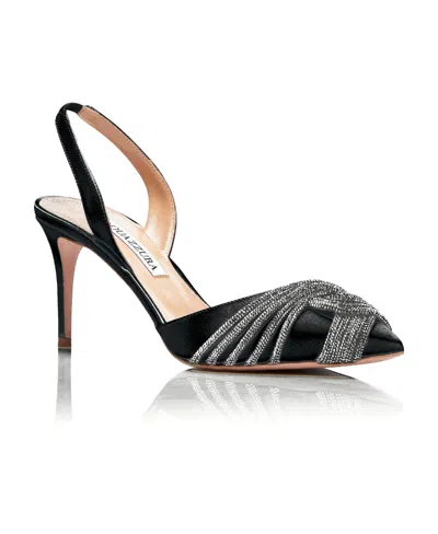 Aquazzura Gatsby 75mm Slingback Pumps In Black
