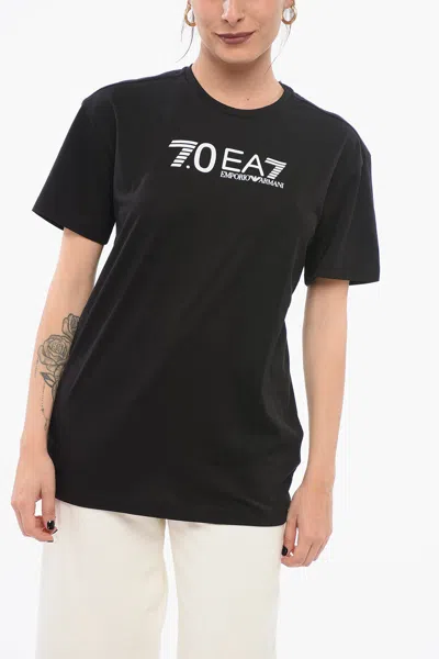 Armani Collezioni Ea7 Crew Neck Cotton T-shirt With Print
