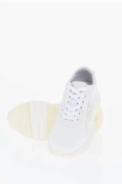 Armani Collezioni Emporio Low-top Sneakers With Embossed Signature In White