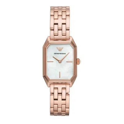 Armani Collezioni Pink Steel Women's Watch In Multi