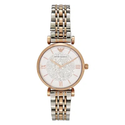 Armani Collezioni Silver Steel Watch In Metallic