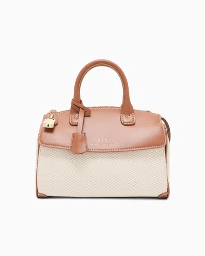 Armani Exchange Asv Handbag Trunk In Beige