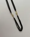 Armenta Old World 3 Strand 36 Inch With Cravelli Necklace In 18k Yellow Gold And Black