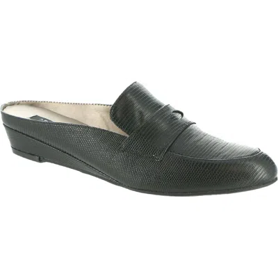 Array Leilani Womens Faux Leather Slip On Loafer Mule In Black