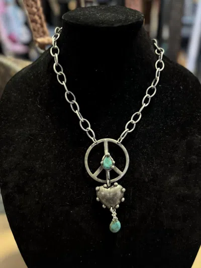 Art By Amy Labbe Peace Charm Necklace In Silver