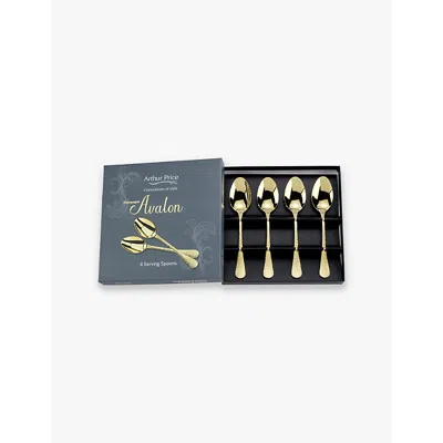 Arthur Price Champagne Avalon Set Of Four Pvd-coated Stainless-steel Serving Spoons