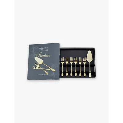 Arthur Price Champagne Avalon Set Of Seven Pvd-coated Stainless-steel Pastry Set