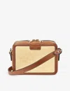 Aspinal Of London Womens Neutral Contrast-weave Logo-embossed Leather Camera Bag In Neutral
