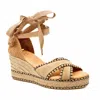 ATELIERS WOMEN'S PALMA WEDGE SANDALS IN CAMEL