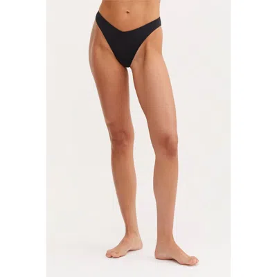 Au Naturel By Gottex Timeless Chic Iman  High Leg Swim Bottom In Black