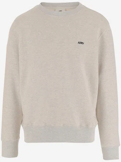 Autry Cotton Sweatshirt With Logo In Grey