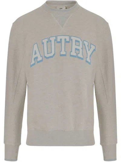 Autry Logo-print Cotton Sweatshirt In Grey