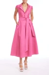 Badgley Mischka Collection Cap Sleeve Cocktail Dress In Watermelon