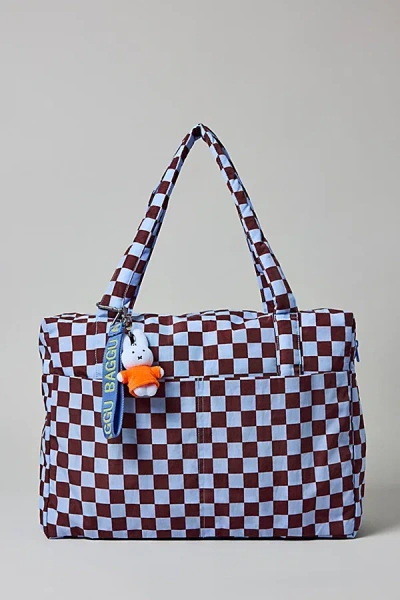 Baggu Cloud Carry-on Bag In Brown/blue Check - Uo Exclusive, Women's At Urban Outfitters