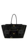 Balenciaga Black Leather Medium Carry All Bel Air Shopping Bag In Black
