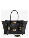 Balenciaga Black Leather Medium Carry All Bel Air Shopping Bag In Black