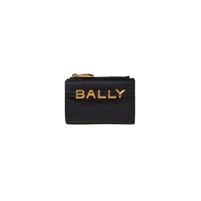 Bally Logo Zip Around Wallet In Black