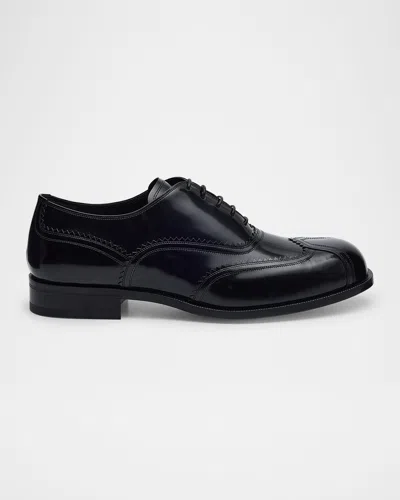 Bally Men's Steel Wingtip Brogue Leather Derby Shoes In Black