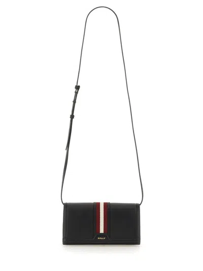 Bally Wallet With Shoulder Strap In Black