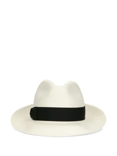 Borsalino Bow-detail Sun Hat In Weiss