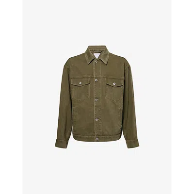 Bottega Veneta Mens Caper Stone Washed Spread-collar Regular-fit Denim Jacket