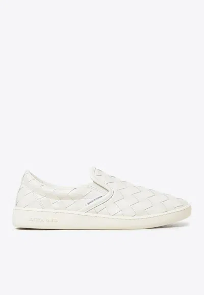 Bottega Veneta Sawyer Slip-on Sneaker In Intrecciato Leather In White