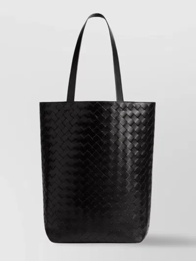 Bottega Veneta Small Woven Tote Bag With Dual Handles In Black