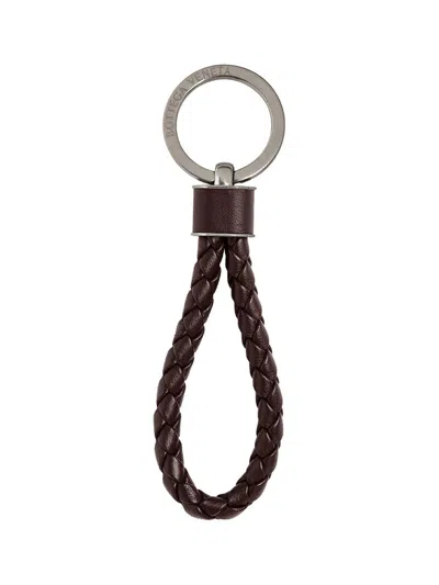 Bottega Veneta Woven Key Ring Accessories In Brown