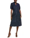 Brooks Brothers Eyelet Shirtdress In Blue