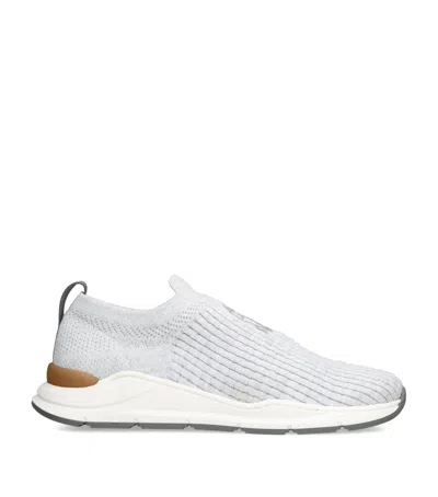Brunello Cucinelli Kids' Knitted Slip-on Sneakers In Grey