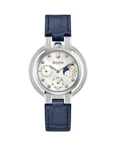 Bulova Classic Rubaiyat Watch, 35mm In White/blue