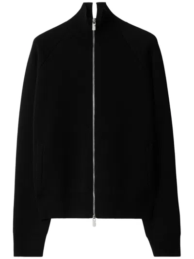 Burberry Zip-up Bomber Jacket In Black