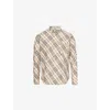 Burberry Mens Check-print Patch-pocket Relaxed-fit Cotton Shirt Alabaster Ip Check In Alabaster Ip Check