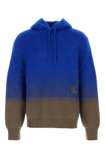 Burberry Blue & Gray Gradient Hoodie In Multicoloured