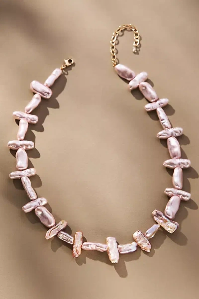 By Anthropologie Island Pearl Necklace In Pink