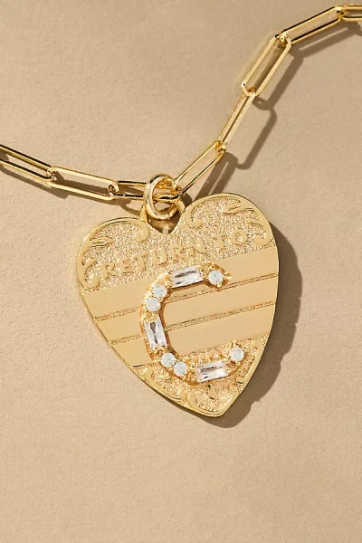 By Anthropologie Monogram Heart Charm Necklace In Multicolor