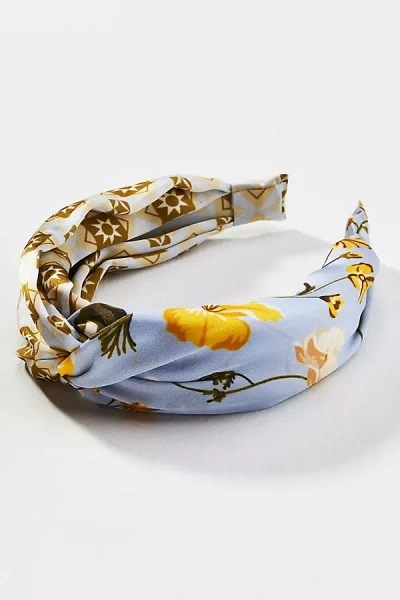 By Anthropologie Patterned Duet Twisted Headband In Blue