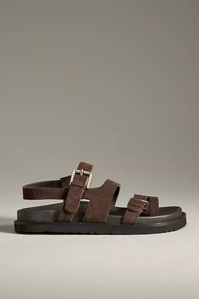 By Anthropologie Suede Buckle Sandals In Brown