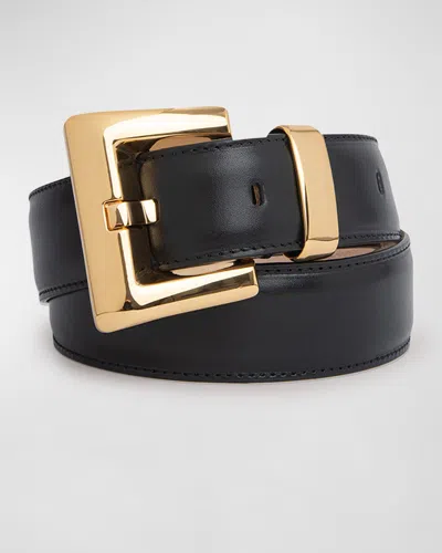 By Far Black Marco Belt In Bk001 Black