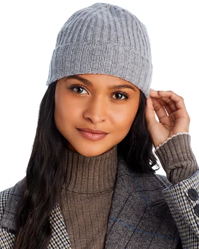 C By Bloomingdale's Cashmere C By Bloomingdale's Ribbed Knit Cuff Cashmere Hat - Exclusive In Cement