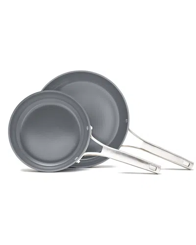 Calphalon Premier Ceramic Nonstick 8in & 10in Frying Pan Set In Silver
